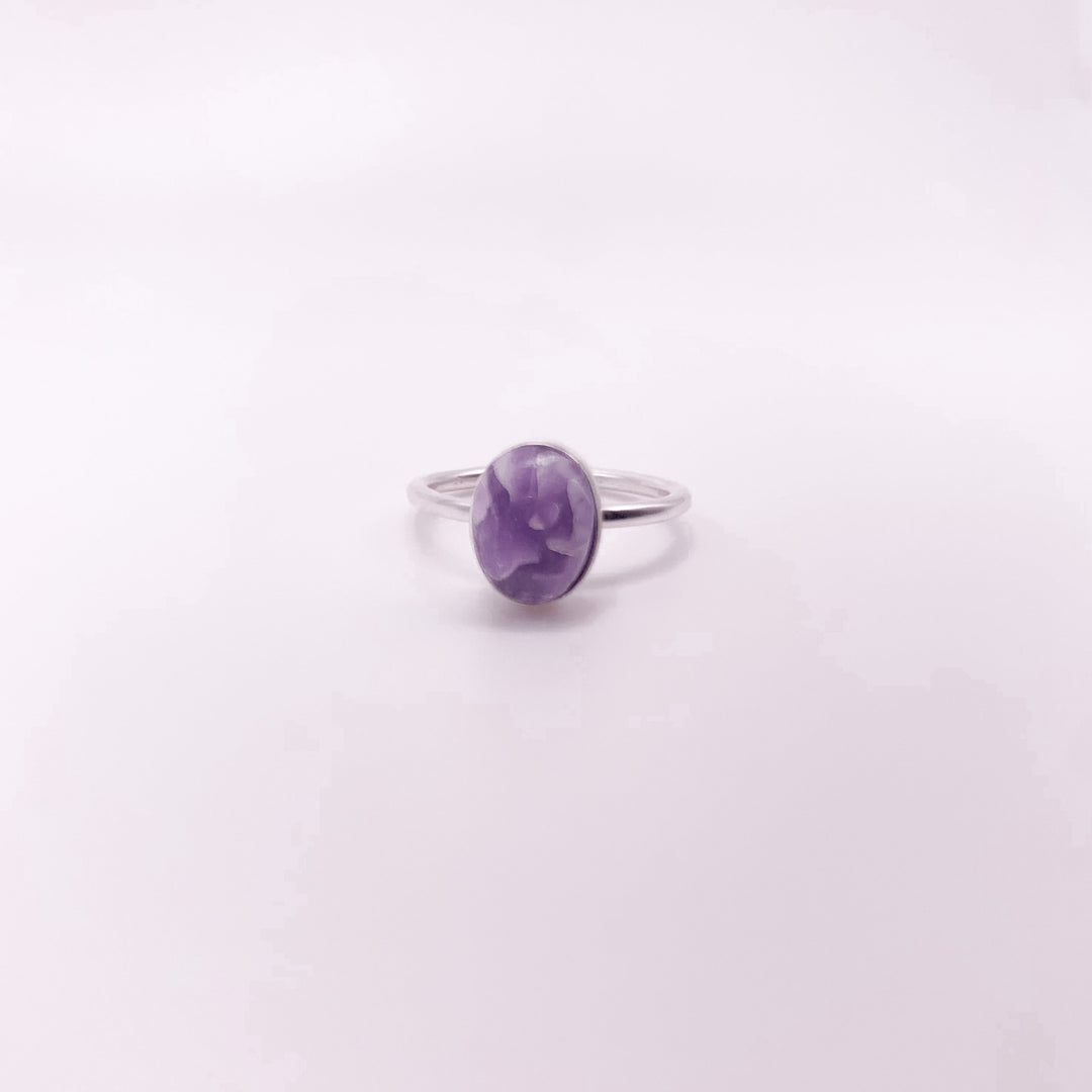 Purple Small Oval Ring