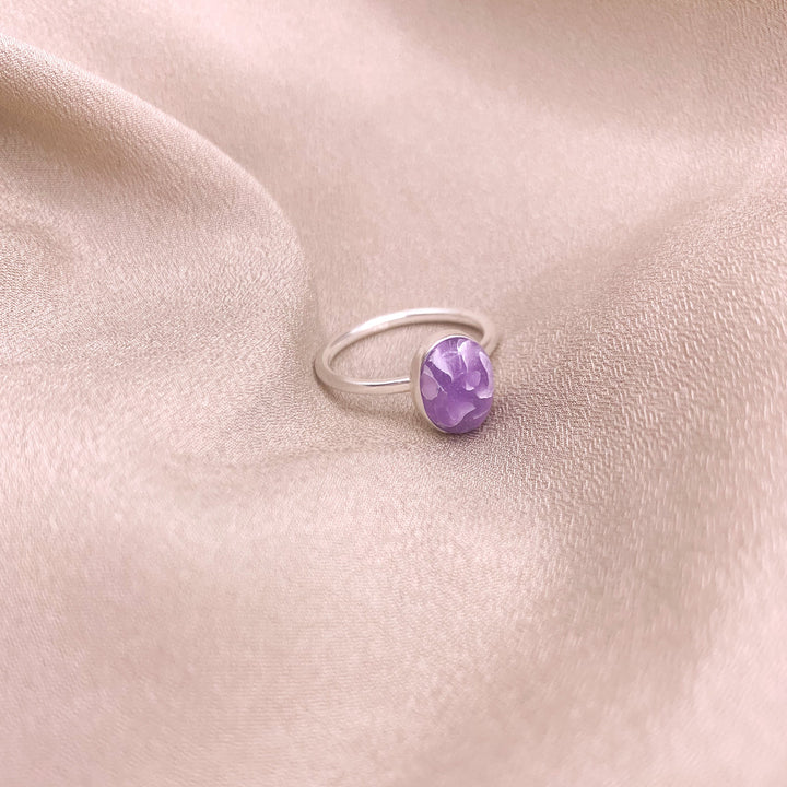Purple Small Oval Ring